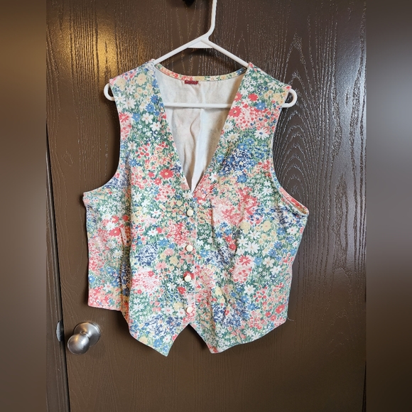 Mustang Tops Vintage Printed Denim Vest Poshmark